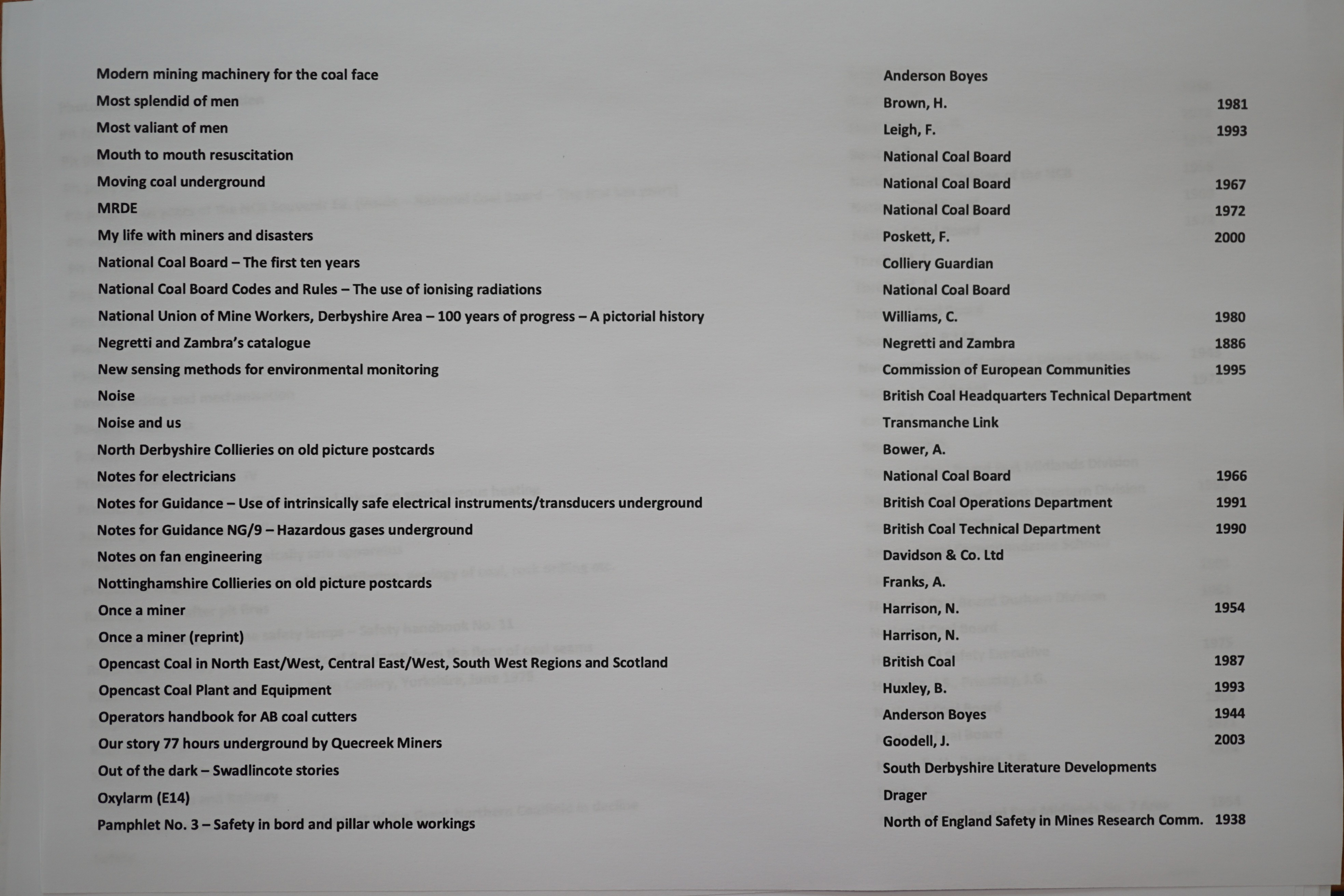 The remarkable Ian Unwin archive of 432 works relating to THE COAL MINING INDUSTRY, consisting of reports on health and safety, coal mining history, including technical innovations, numerous disasters and accidents, in c